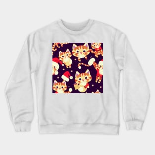 Santa Cat Kitten Pattern Crewneck Sweatshirt